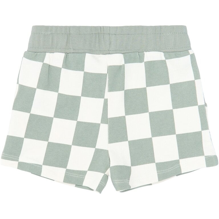 The New The New korte broek kind Sebastian (aqua grijs met print)