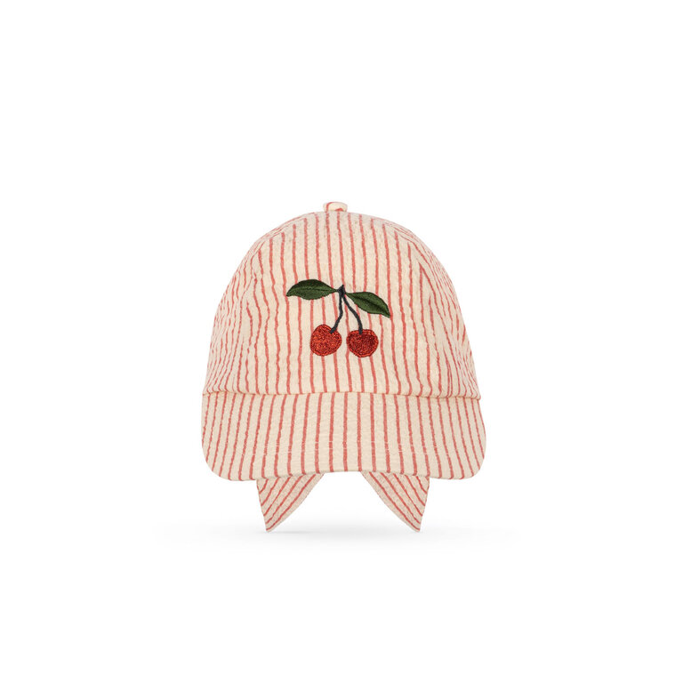 Konges Sløjd Konges Sløjd pet meisje strik Ellie Bow Cap GOTS Amour Stripe gestreept
