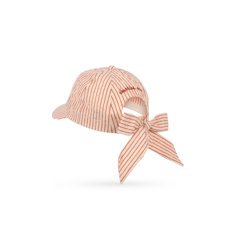 Konges Sløjd Konges Sløjd pet meisje strik Ellie Bow Cap GOTS Amour Stripe gestreept