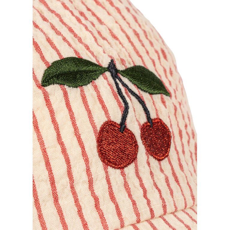 Konges Sløjd Konges Sløjd pet meisje strik Ellie Bow Cap GOTS Amour Stripe gestreept