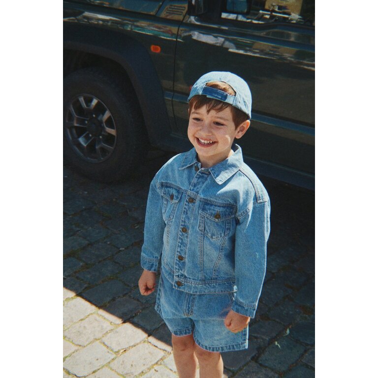 Konges Sløjd Konges Sløjd pet kind Magot Cap GOTS Denim Blue blauw denim
