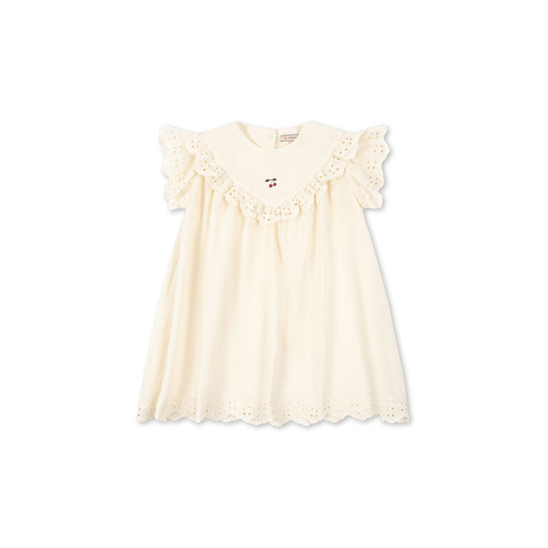 Konges Sløjd Konges Sløjd jurk meisje Posey Dress Antique White gebroken wit