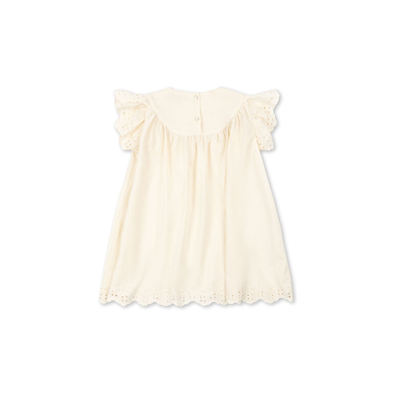 Konges Sløjd Konges Sløjd jurk meisje Posey Dress Antique White gebroken wit