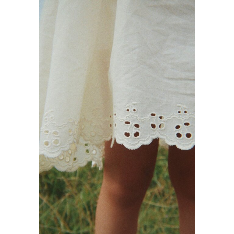 Konges Sløjd Konges Sløjd jurk meisje Posey Dress Antique White gebroken wit