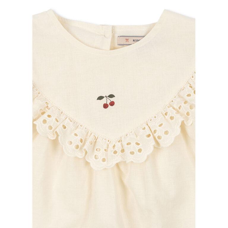 Konges Sløjd Konges Sløjd jurk meisje Posey Dress Antique White gebroken wit