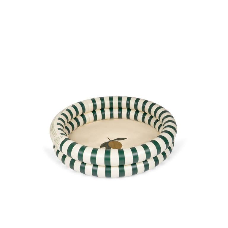 Konges Sløjd Konges Sløjd zwembadje kind Basic 2 Ring Pool Small Green Stripe groen gestreept