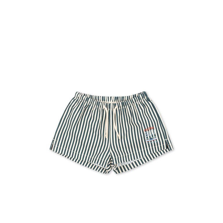 Konges Sløjd Konges Sløjd zwembroek jongen Seer Asnou Short Swimshorts GRS Sea Moss groen gestreept