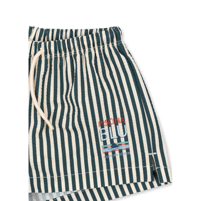 Konges Sløjd Konges Sløjd zwembroek jongen Seer Asnou Short Swimshorts GRS Sea Moss groen gestreept