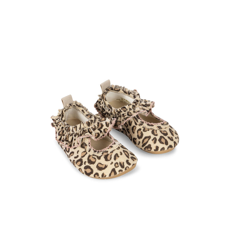 Konges Sløjd Konges Sløjd waterschoenen meisje Kitty Frill Swim Shoes Leo luipaardprint