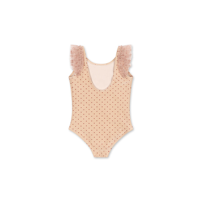 Konges Sløjd Konges Sløjd badpak meisje Amandine Swimsuit Emboldened Dot gestipt beige