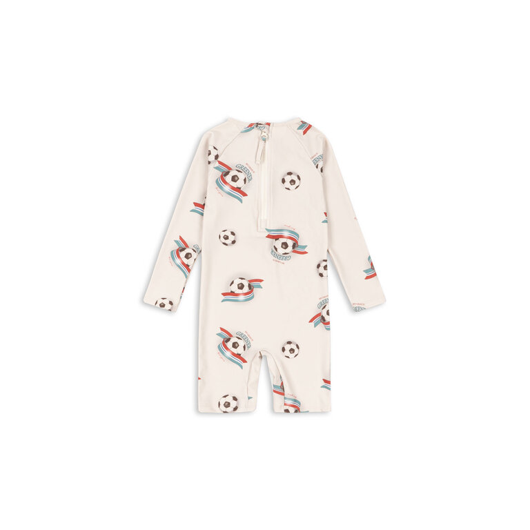 Konges Sløjd Konges Sløjd zwempak baby Aster Onesie GRS Kick It (met voetbal print)