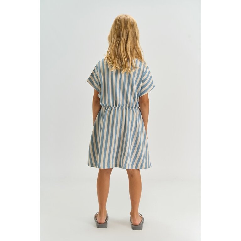 The New The New jurkje meisje De Talia Dress Forever Blue Striped  (blauw gestreept)