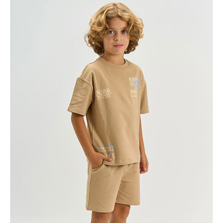 The New The New shirt jongen Titus Tee Humus (bruin)