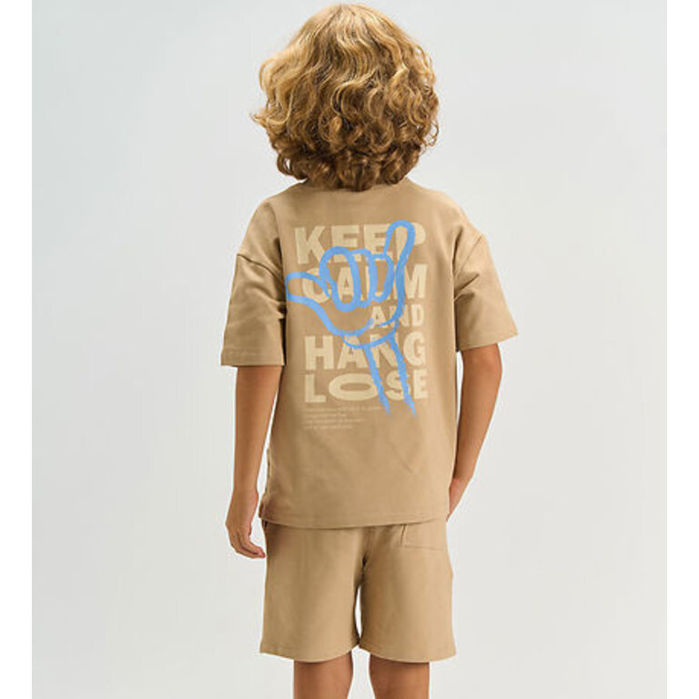 The New The New shirt jongen Titus Tee Humus (bruin)