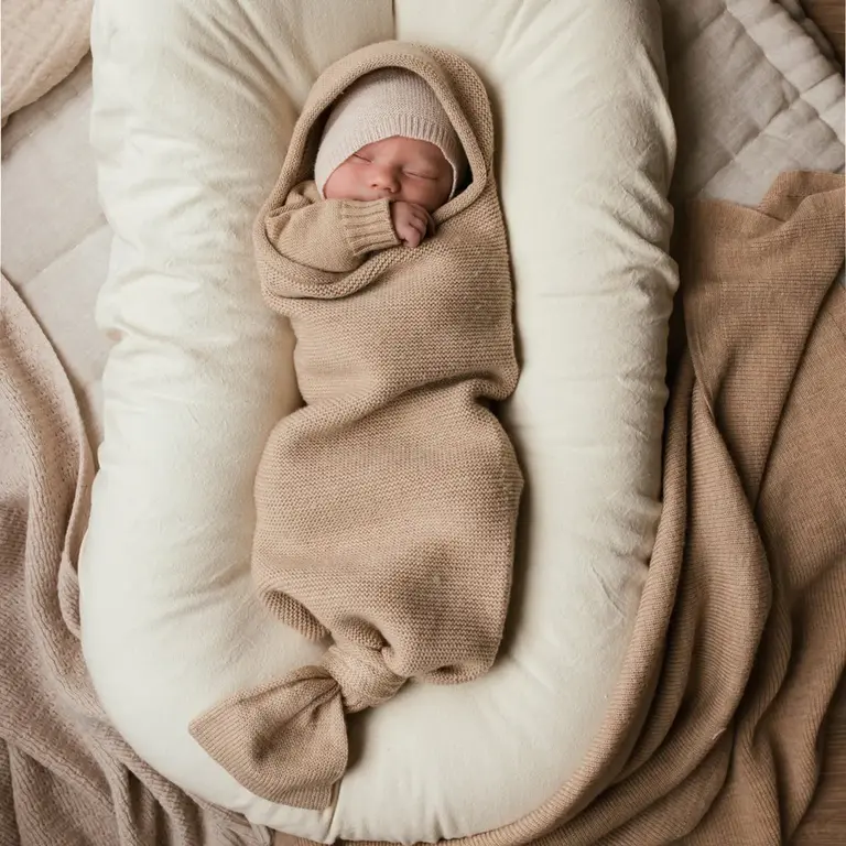 Hvid Hvid baby Cocoon Sand zandkleur