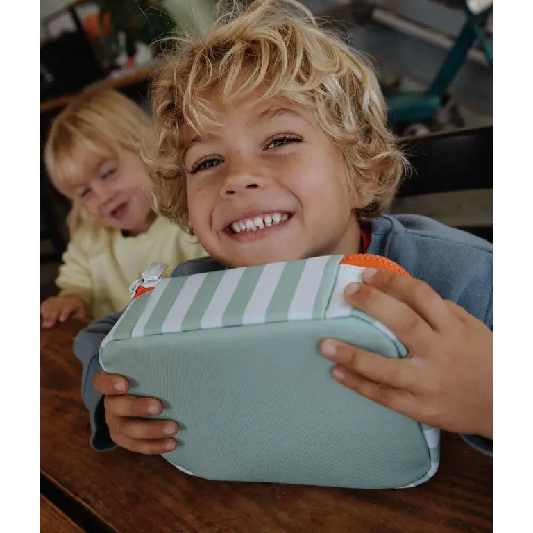 Hello Hossy  HELLO HOSSY isotherm lunchzakje kind Green Stripes groen gestreept geïsoleerd lunchtasje