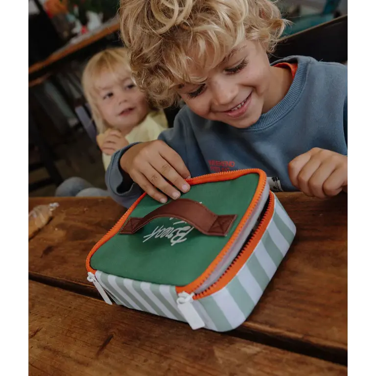 Hello Hossy  HELLO HOSSY isotherm lunchzakje kind Green Stripes groen gestreept geïsoleerd lunchtasje