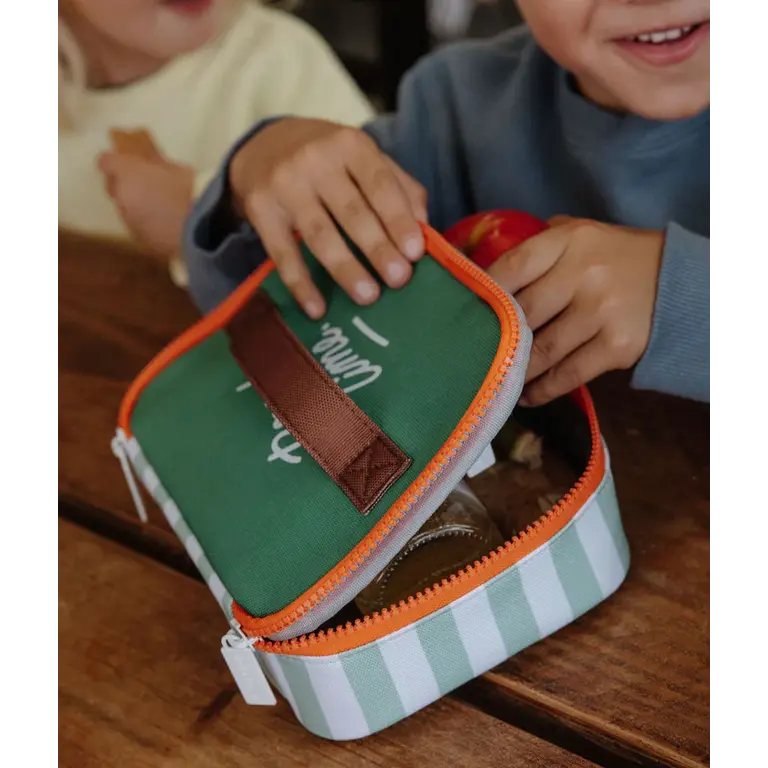 Hello Hossy  HELLO HOSSY isotherm lunchzakje kind Green Stripes groen gestreept geïsoleerd lunchtasje
