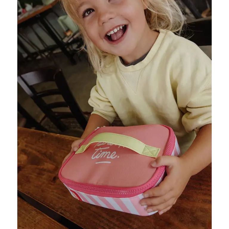 Hello Hossy  HELLO HOSSY isotherm lunchzakje kind Pink Stripes roze gestreept geïsoleerd lunchtasje
