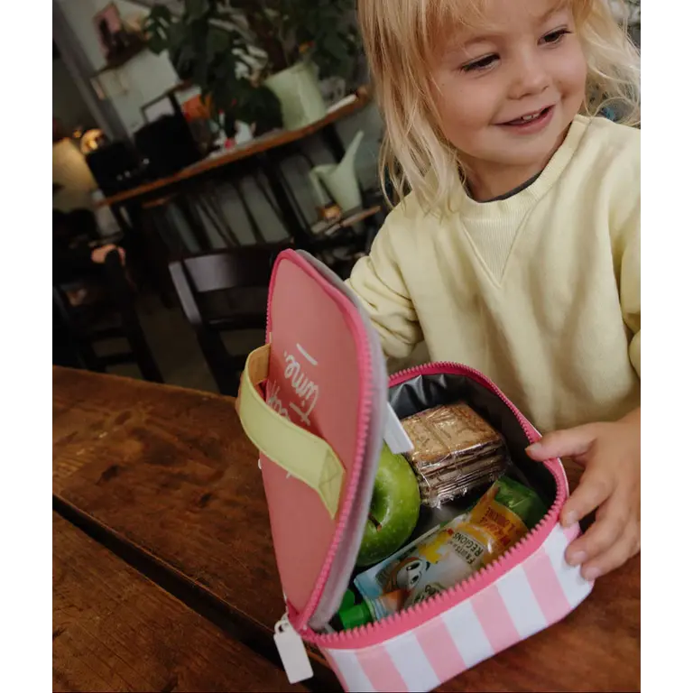 Hello Hossy  HELLO HOSSY isotherm lunchzakje kind Pink Stripes roze gestreept geïsoleerd lunchtasje