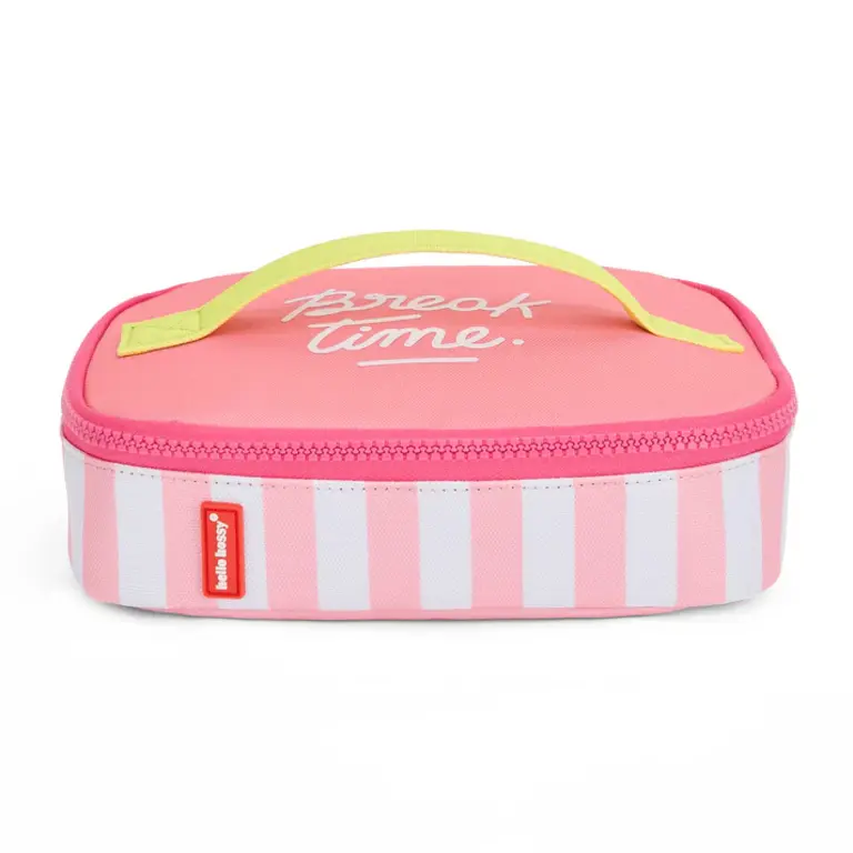 Hello Hossy  HELLO HOSSY isotherm lunchzakje kind Pink Stripes roze gestreept geïsoleerd lunchtasje