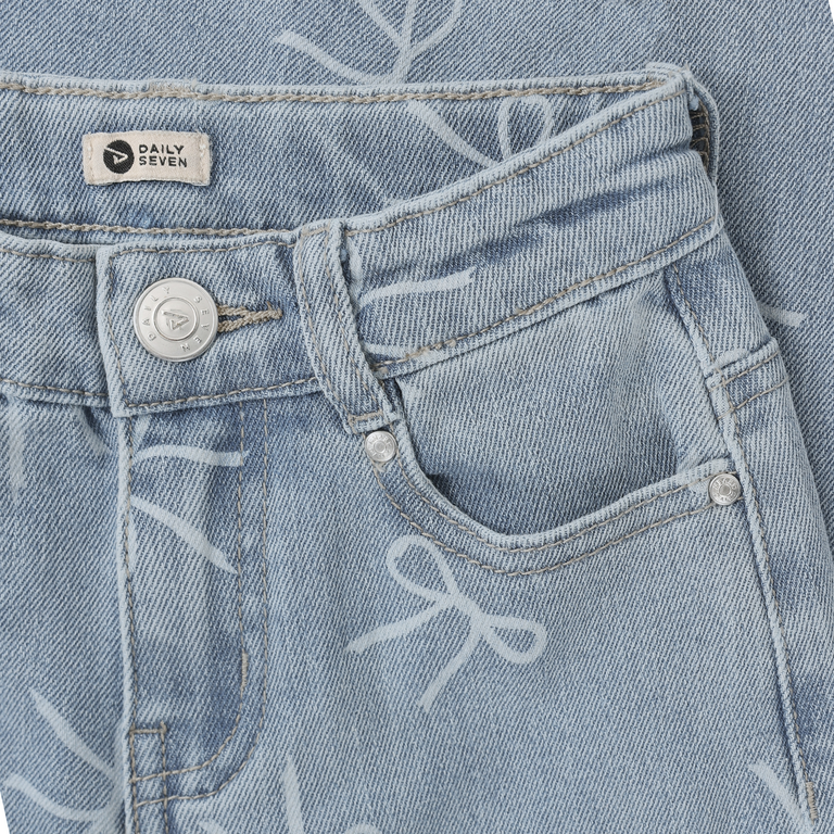 Daily7 Daily7 jeans spijkerbroek meisje Denim Wide Fit Bow (wijde pasvorm)