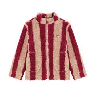 Daily7 Teddy Jacket Striped | Rythmic Red