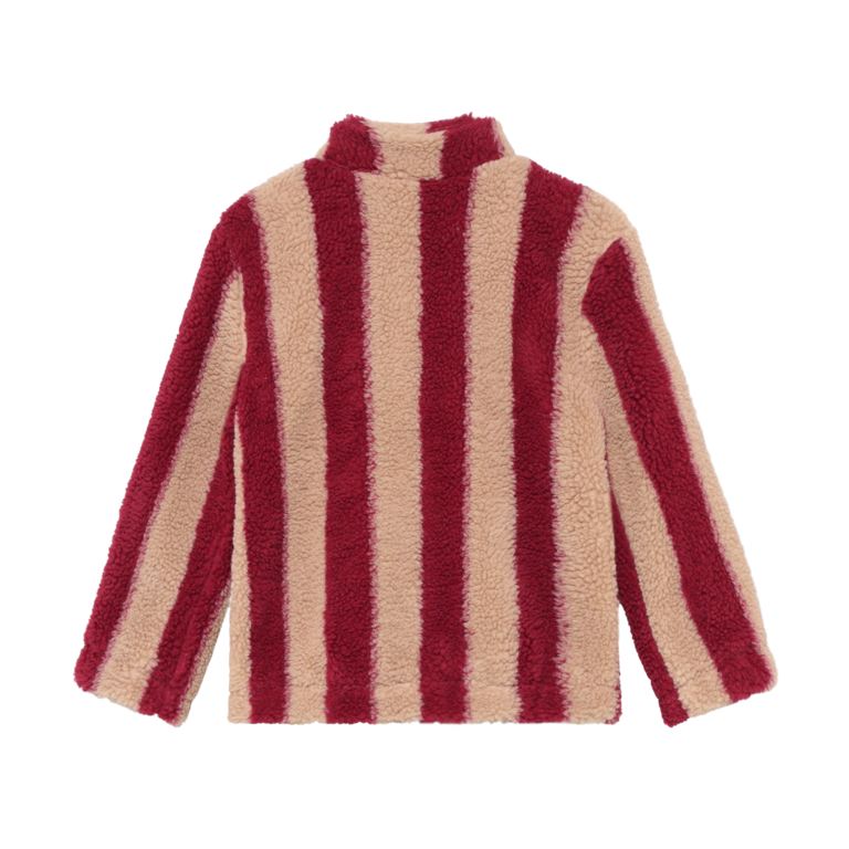 Daily7 Daily7 teddy jas jongen rood gestreept Teddy Jacket Striped Rythmic Red