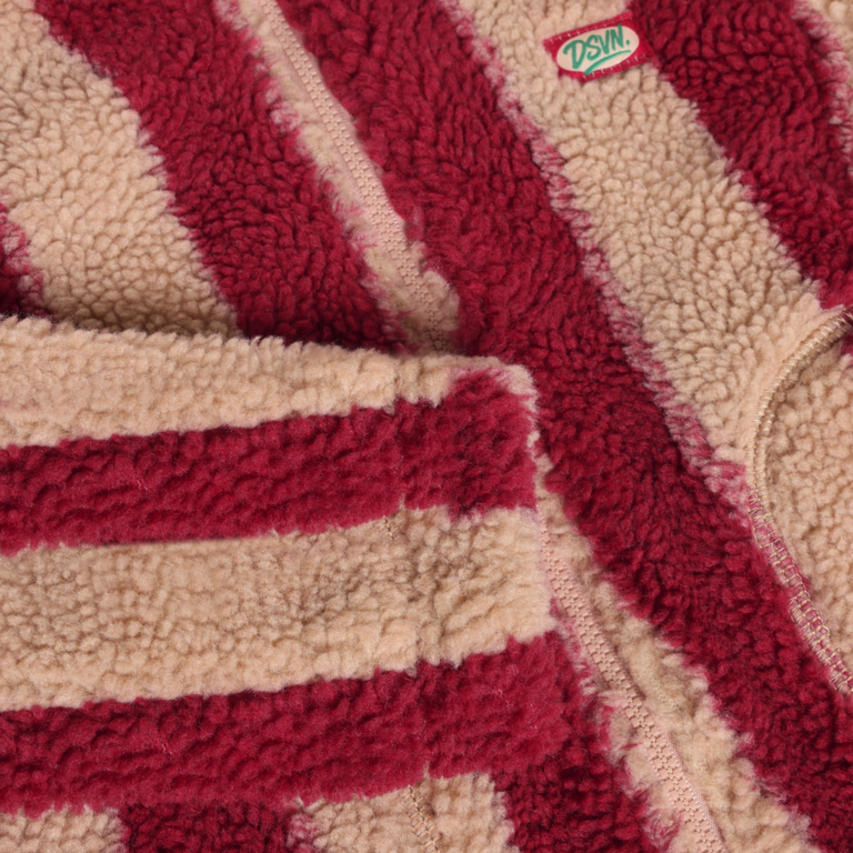 Daily7 Daily7 teddy jas jongen rood gestreept Teddy Jacket Striped Rythmic Red