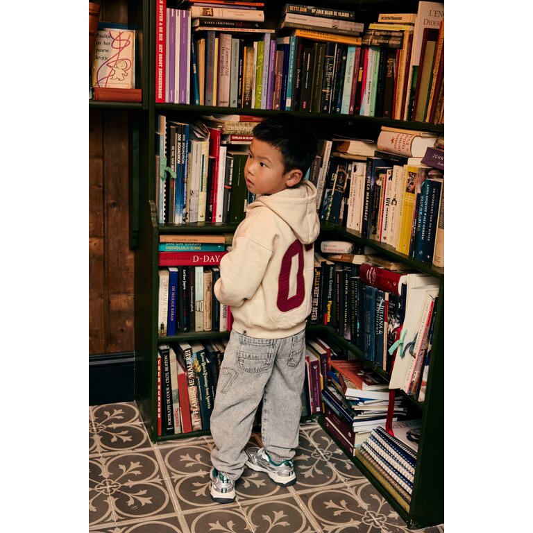 Daily7 Daily7 oversized hoodie jongen Oversized Hoodie Badges Sandshells (zand)