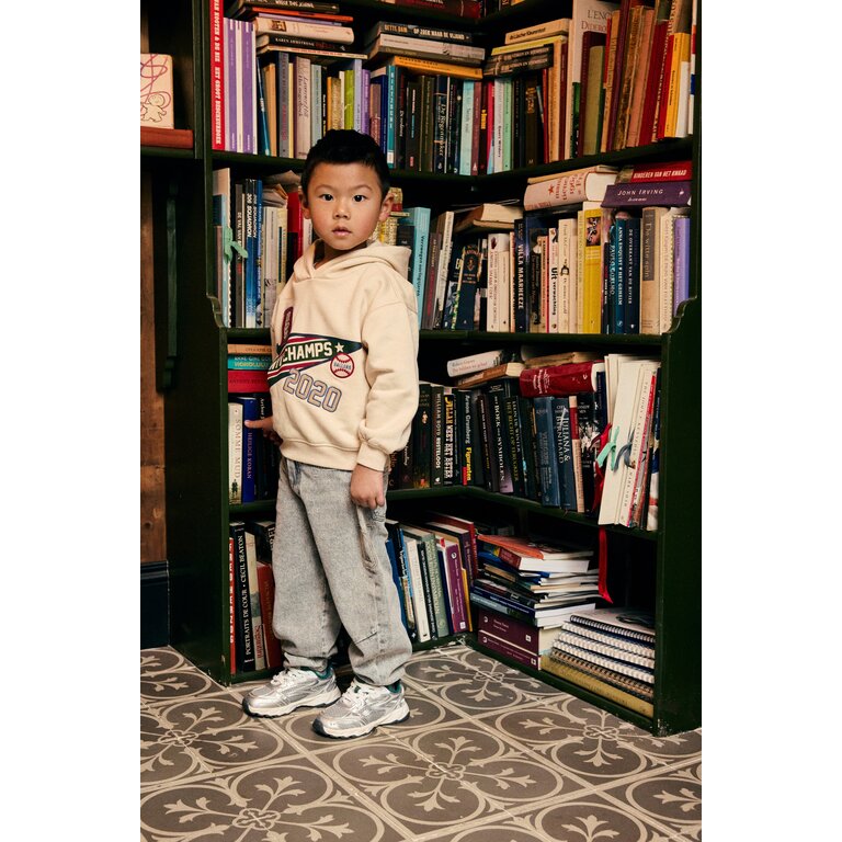 Daily7 Daily7 oversized hoodie jongen Oversized Hoodie Badges Sandshells (zand)