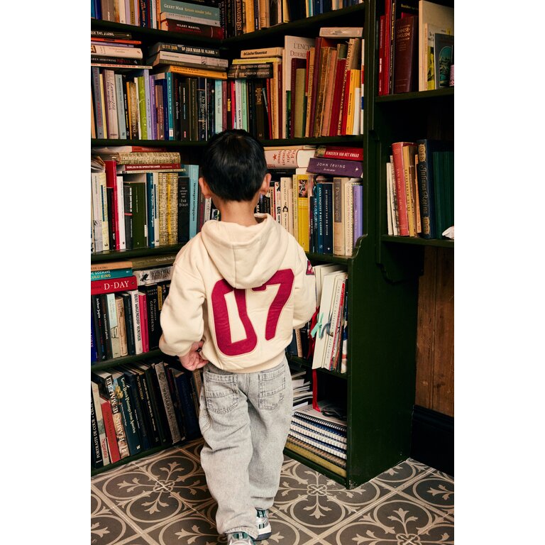 Daily7 Daily7 oversized hoodie jongen Oversized Hoodie Badges Sandshells (zand)