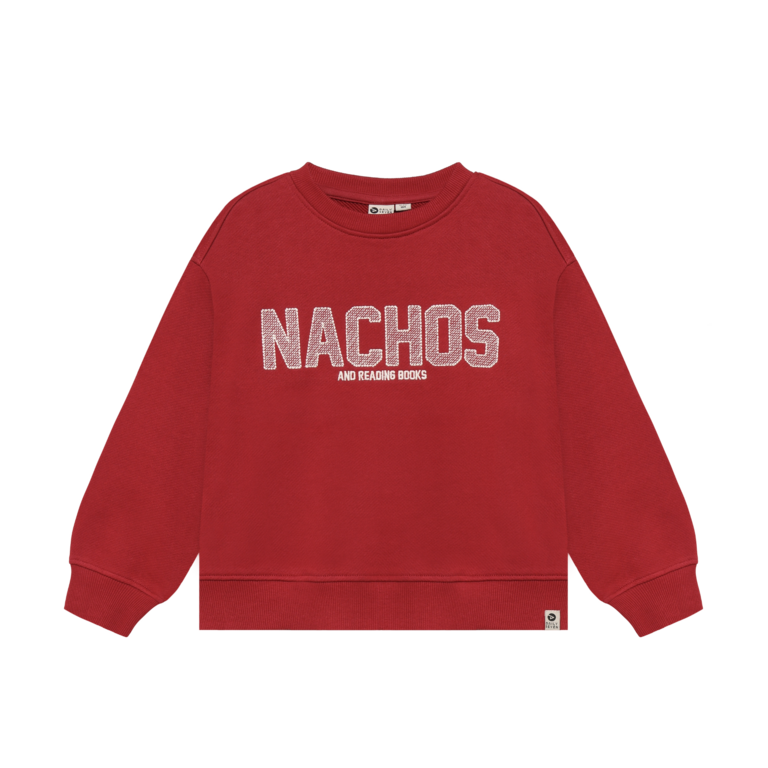Daily7 Daily7 oversized sweater jongen Oversized Sweater Artwork Rythmic Red (rood)