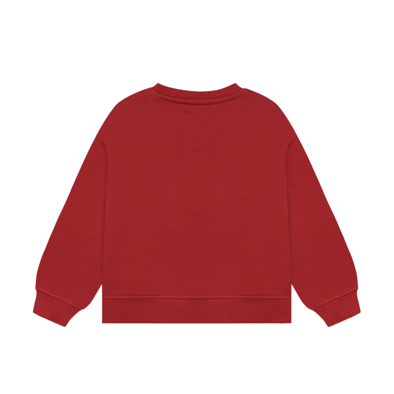 Daily7 Daily7 oversized sweater jongen Oversized Sweater Artwork Rythmic Red (rood)