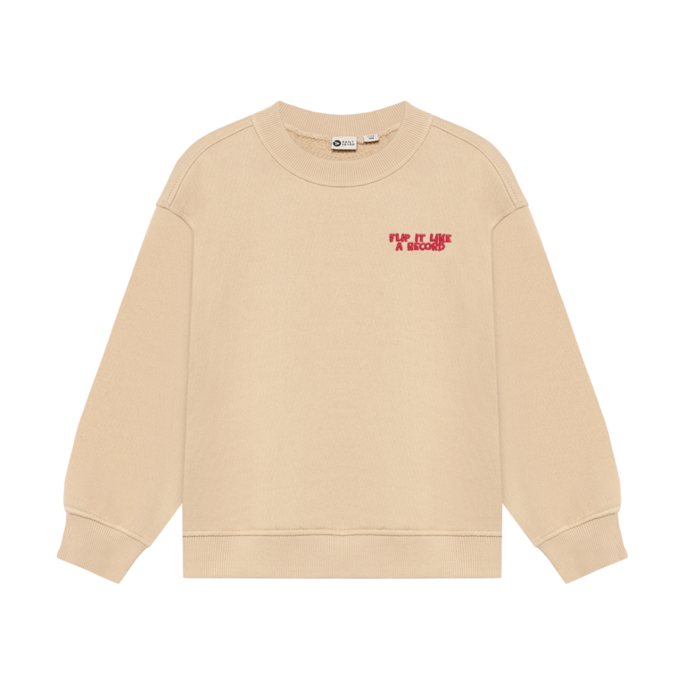 Daily7 Daily7 oversized sweater jongen Oversized Sweater Backprint Ginger Root (gemberbruin)