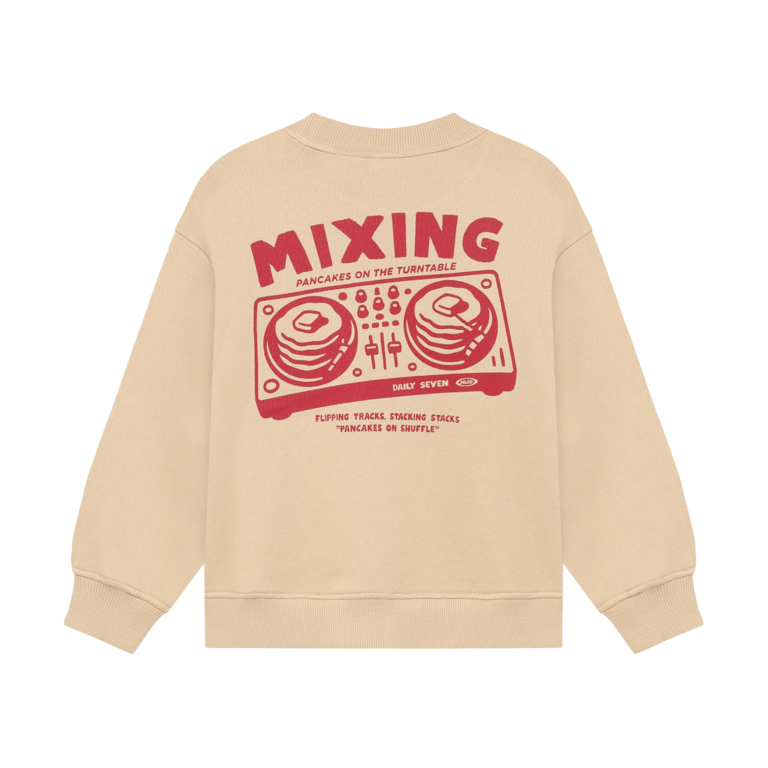 Daily7 Daily7 oversized sweater jongen Oversized Sweater Backprint Ginger Root (gemberbruin)