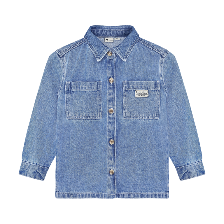 Daily7 Daily7 denim overhemd jongen longsleeve Medium Denim (middelblauw denim)