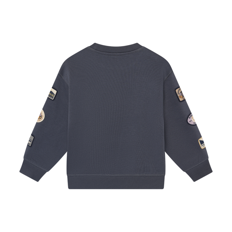 Daily7 Daily7 oversized sweater jongen Badges Odyssey Grey (grijs)