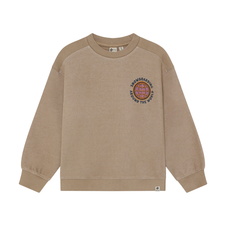 Daily7 Daily7 oversized sweater jongen Backprint Plaza Taupe (taupe)