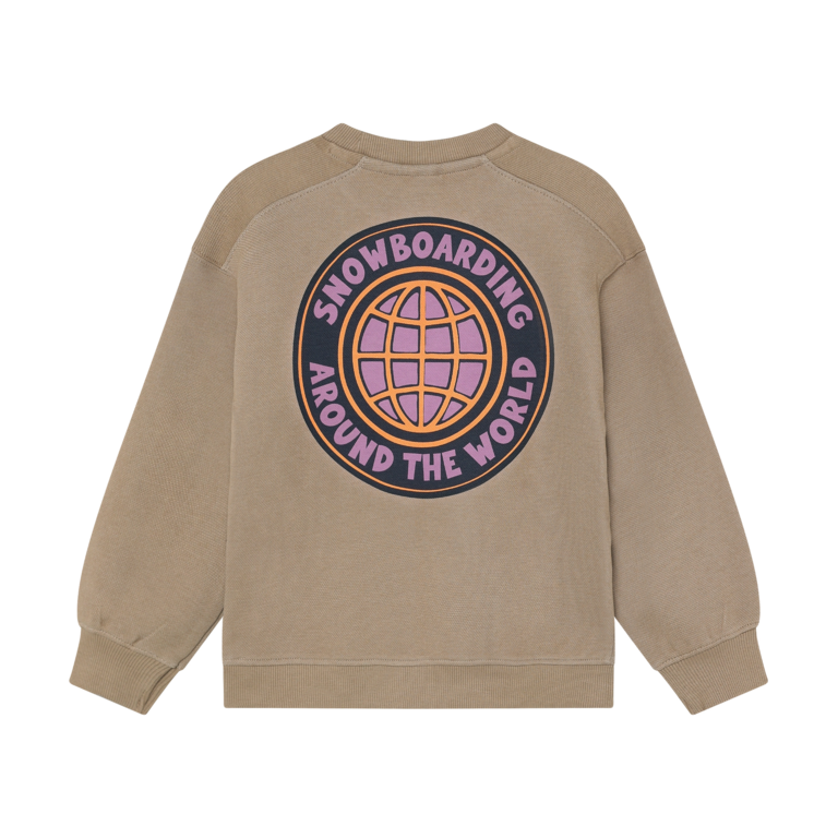 Daily7 Daily7 oversized sweater jongen Backprint Plaza Taupe (taupe)