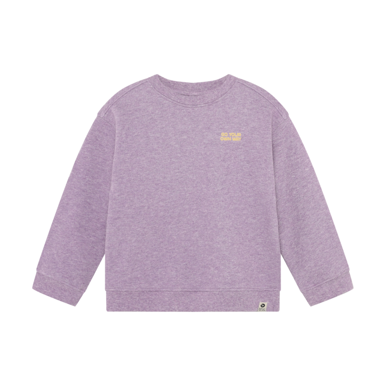 Daily7 Daily7 oversized sweater jongen Backprint Purple Melange (paars melange)