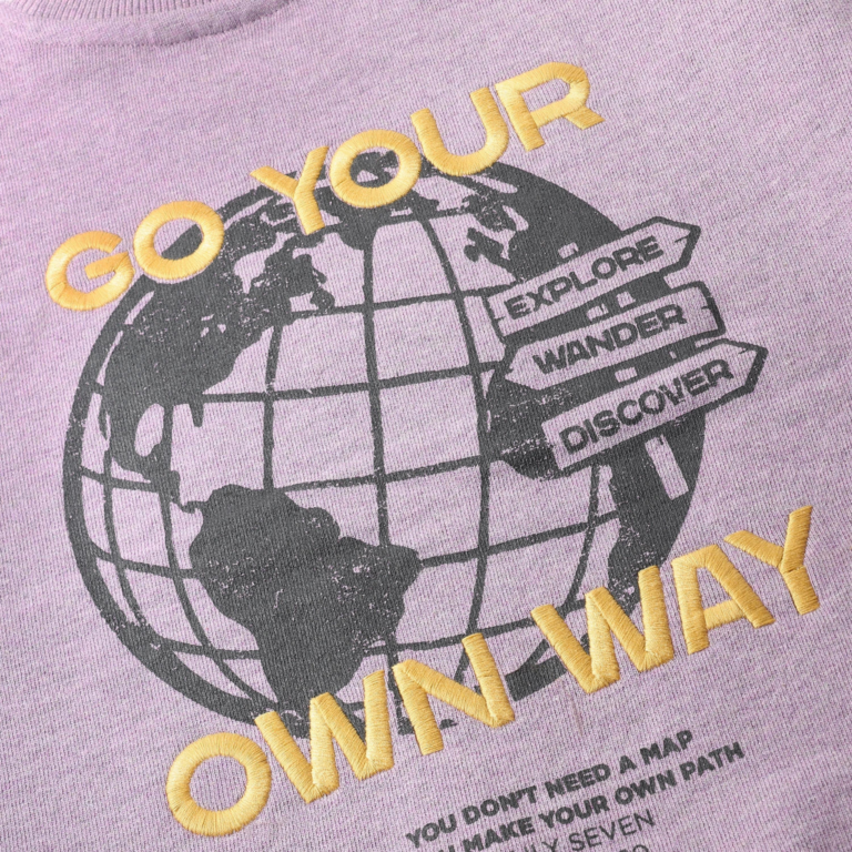 Daily7 Daily7 oversized sweater jongen Backprint Purple Melange (paars melange)