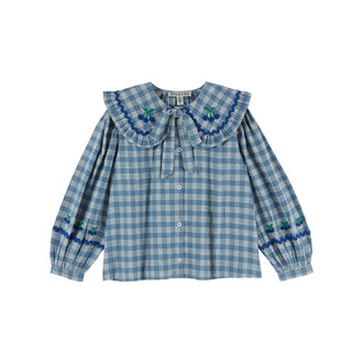 Emile et Ida BLOUSE GRAND COL CARREAU |  CARREAUX CELESTINE