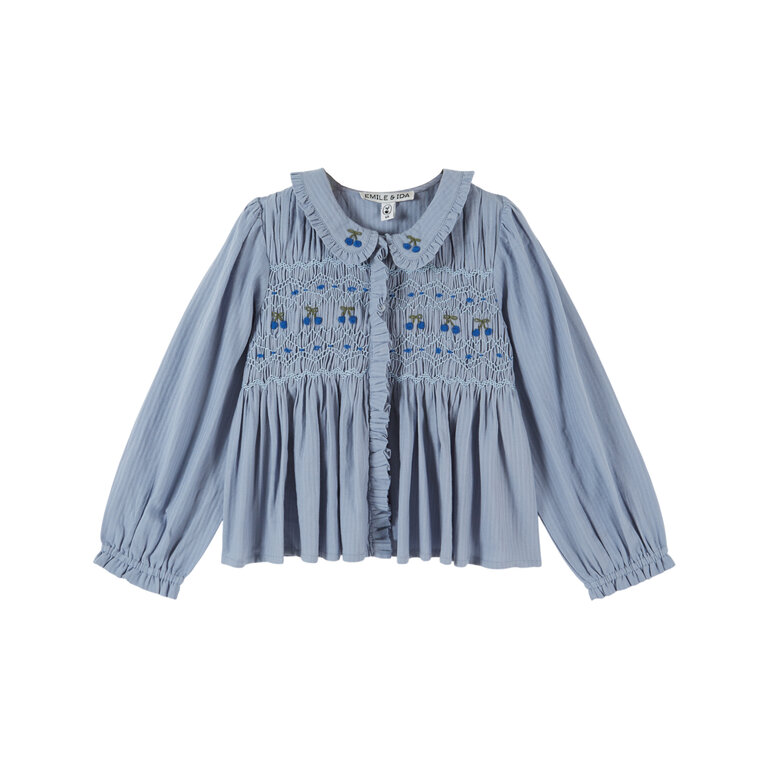 Emile et Ida EMILE ET IDA blouse meisje Smockée Lac (lichtblauw)