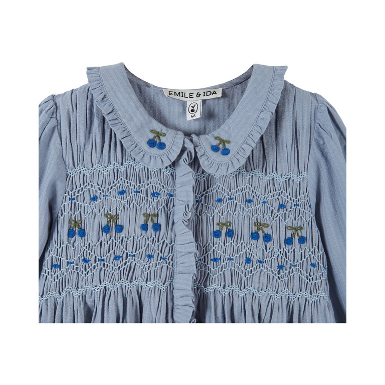 Emile et Ida EMILE ET IDA blouse meisje Smockée Lac (lichtblauw)