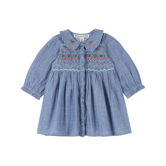 Emile et Ida ROBE SMOCKEE CHAMBRAY| CHAMBRAY