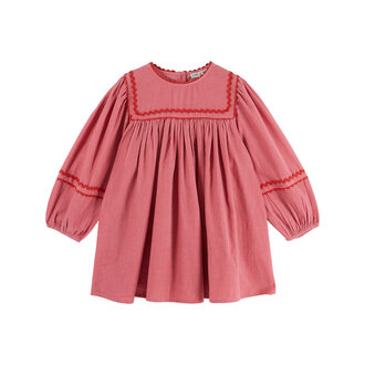 Emile et Ida ROBE VELOURS UNIE| FRAMBOISE