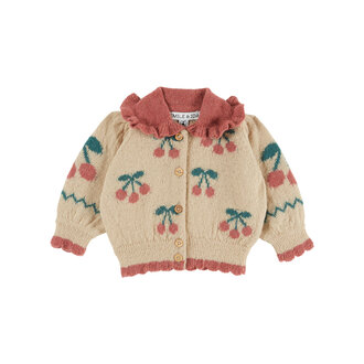 Emile et Ida CARDIGAN INTARSIA CERISES | CERISES