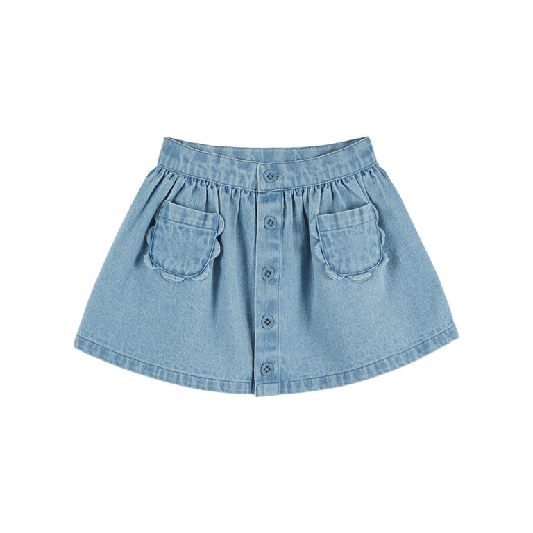 Emile et Ida EMILE ET IDA rok meisje Denim Poches Fleurs Bleu Délavé (lichtblauw denim)
