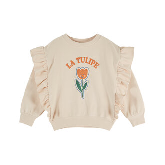 Emile et Ida SWEAT VOLANT TULIPE | FARINE